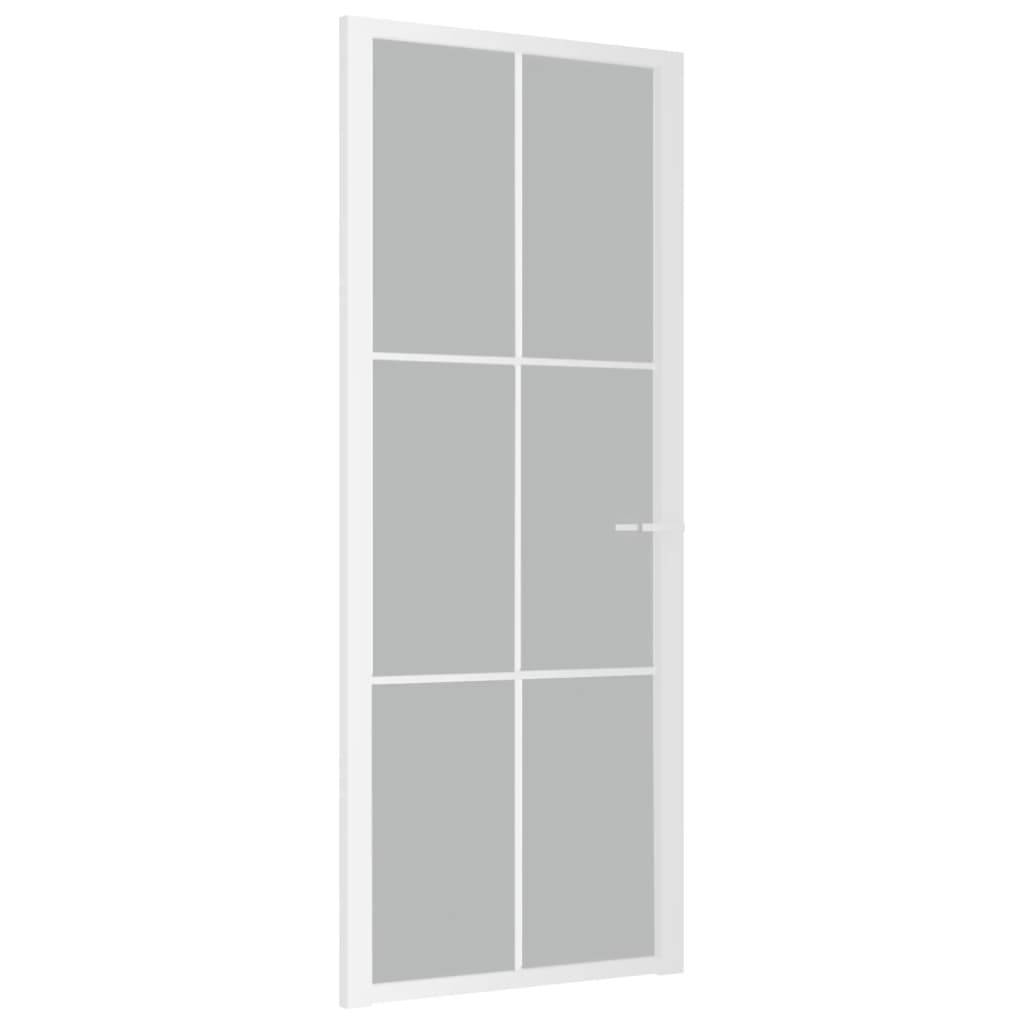 vidaXL Innentür 83x201,5 cm Weiß Mattglas und Aluminium