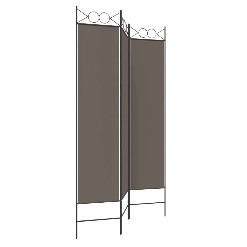 vidaXL 3-tlg. Paravent Anthrazit 120x220 cm Stoff
