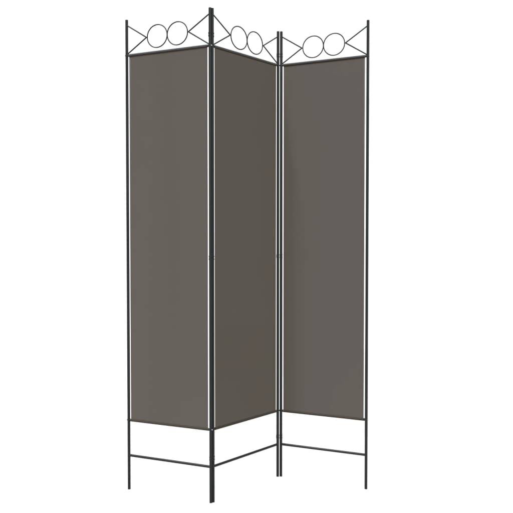 vidaXL 3-tlg. Paravent Anthrazit 120x200 cm Stoff