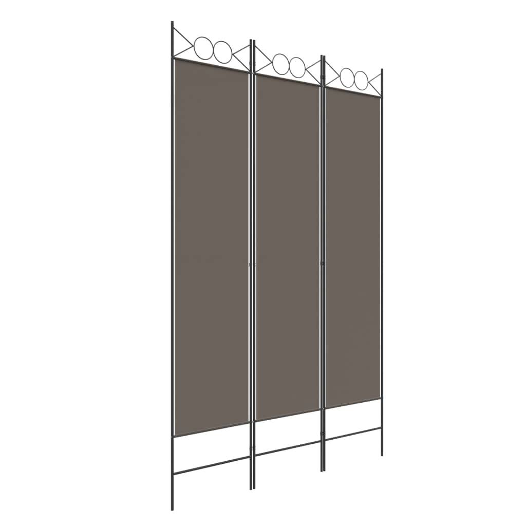 vidaXL 3-tlg. Paravent Anthrazit 120x200 cm Stoff