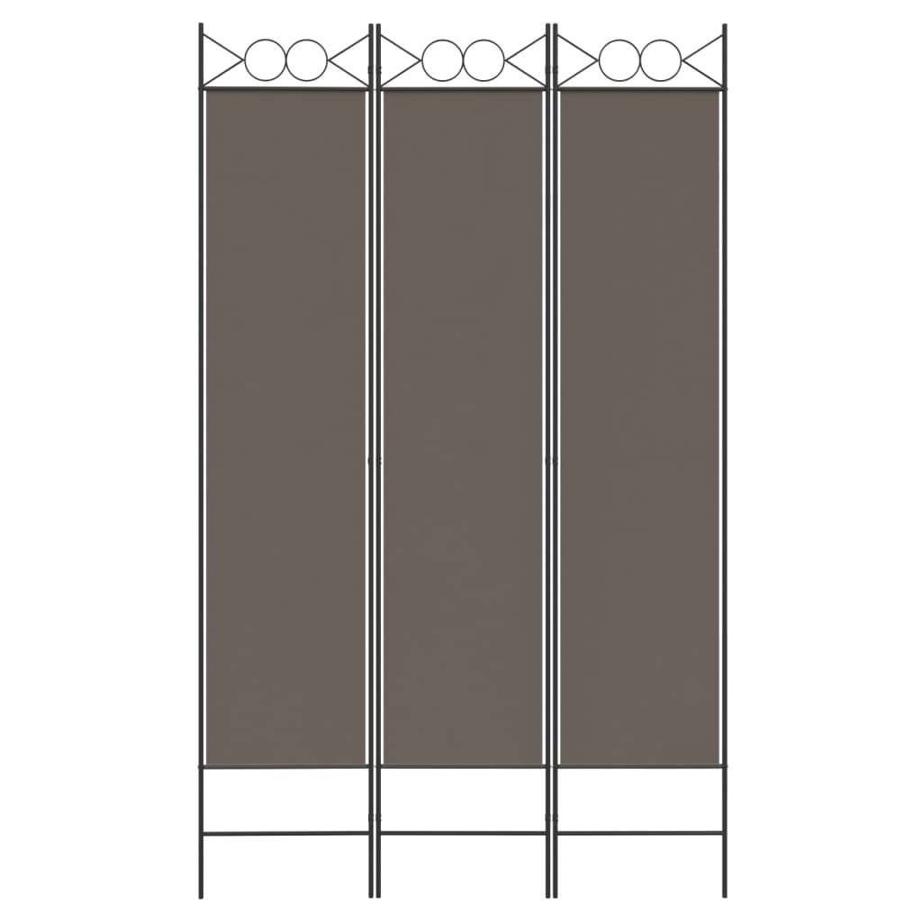 vidaXL 3-tlg. Paravent Anthrazit 120x200 cm Stoff