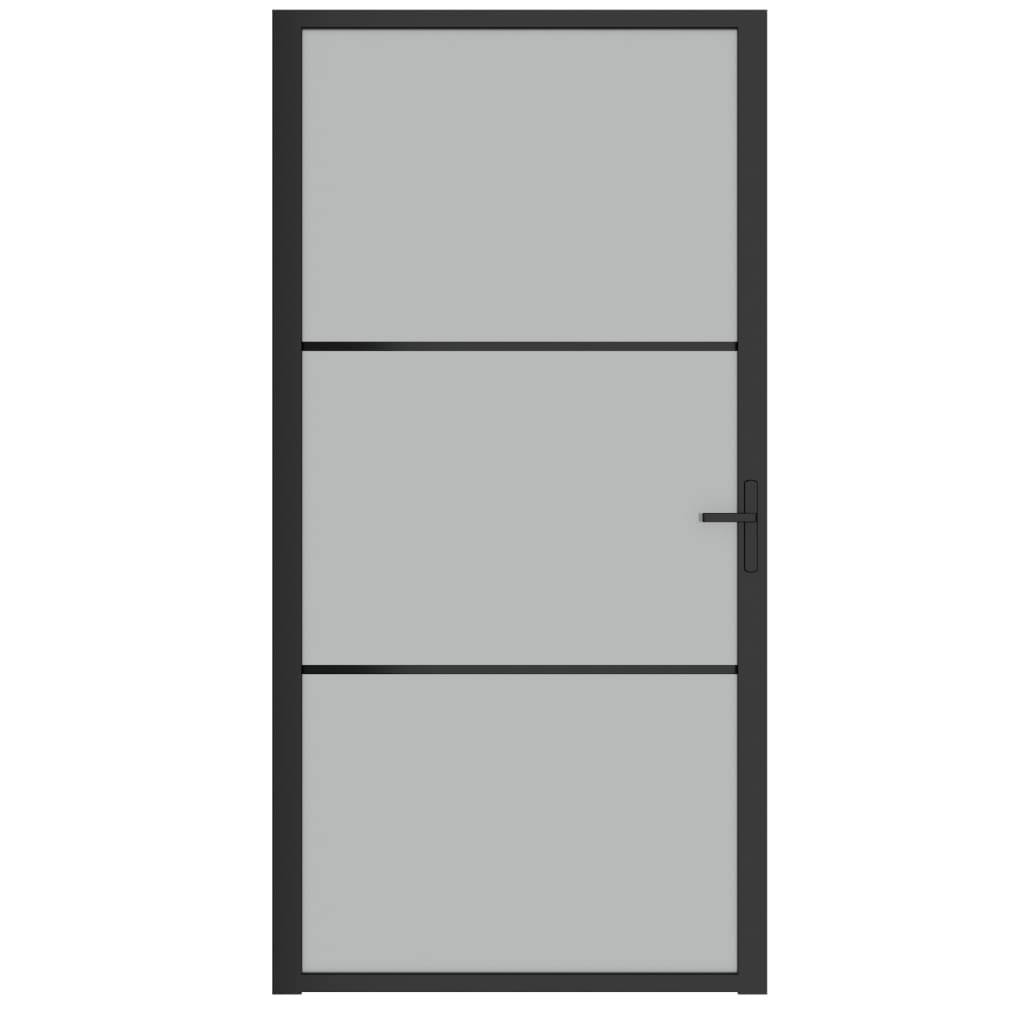 vidaXL Innentür 102,5x201,5 cm Schwarz Mattglas und Aluminium