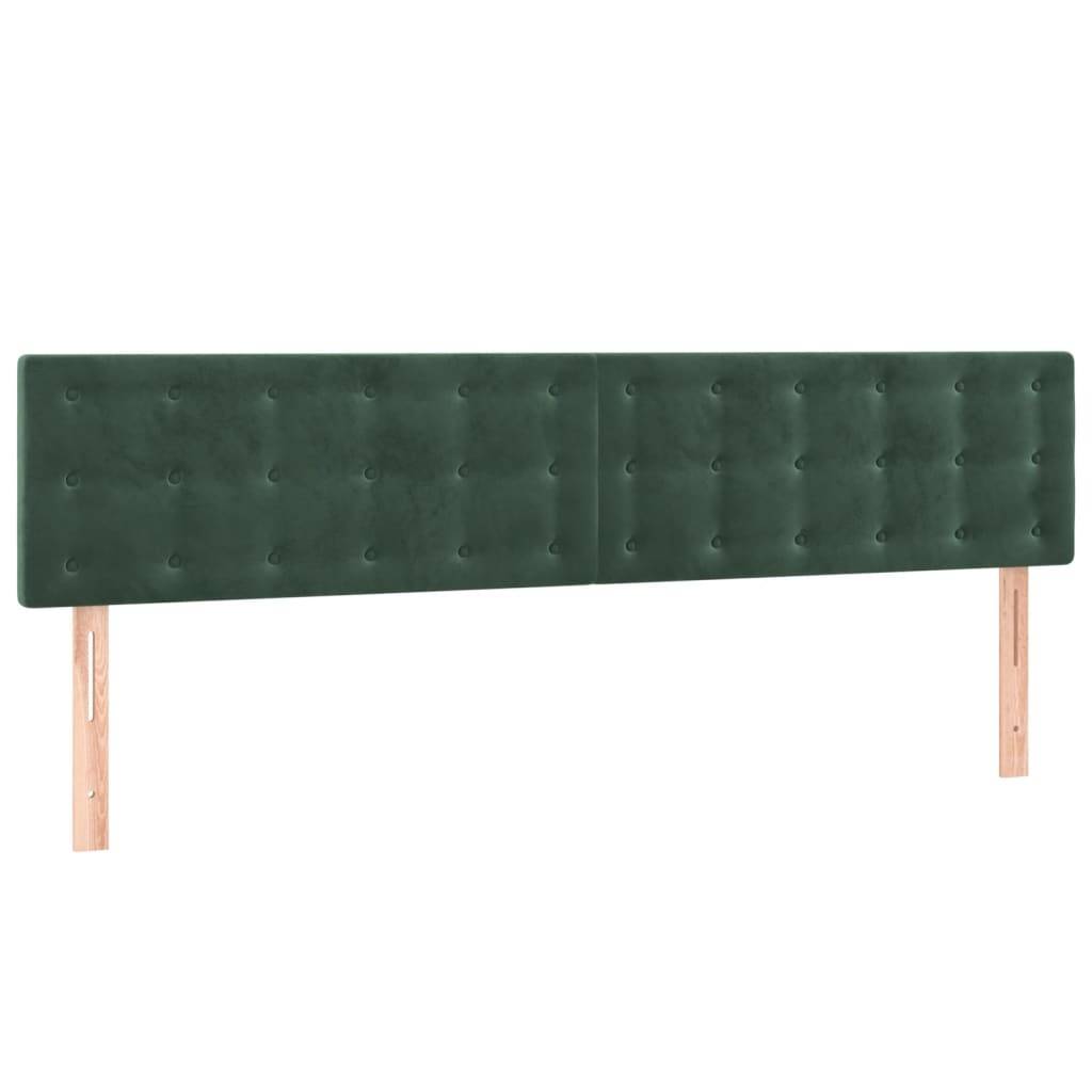 vidaXL Kopfteile 2 Stk. Dunkelgrün 80x5x78/88 cm Samt