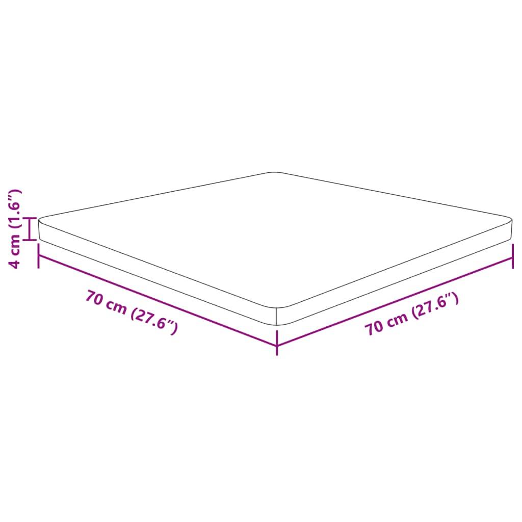 vidaXL Tischplatte Quadratisch Hellbraun 70x70x4cm Behandelte Eiche