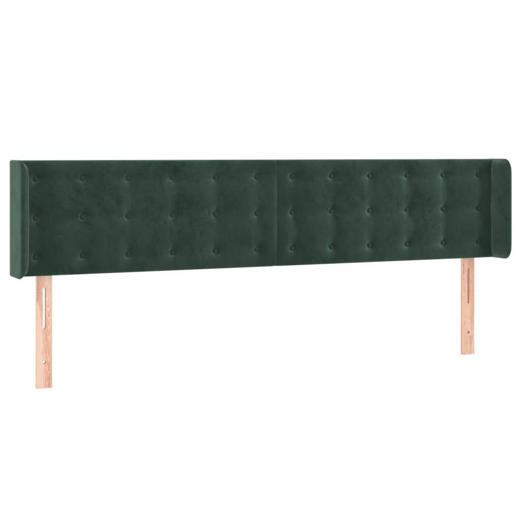 vidaXL LED Kopfteil Dunkelgrün 163x16x78/88 cm Samt