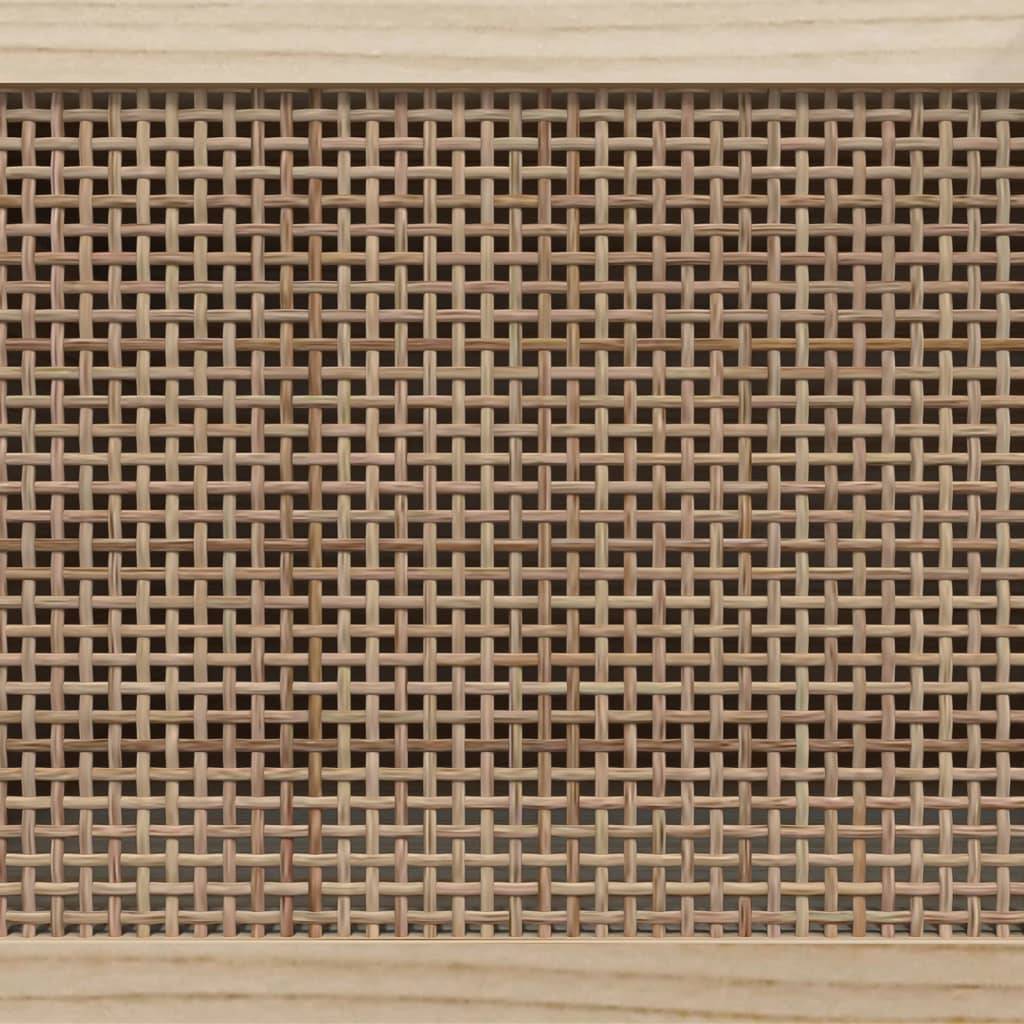 vidaXL TV-Schrank Braun 80x30x40 cm Massivholz Kiefer und Natur-Rattan