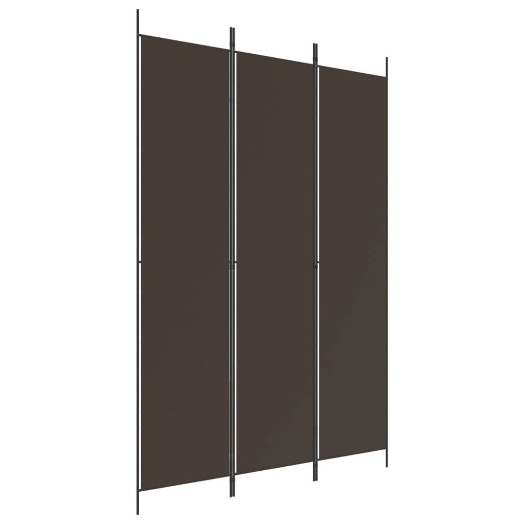 vidaXL 3-tlg. Paravent Braun 150x220 cm Stoff