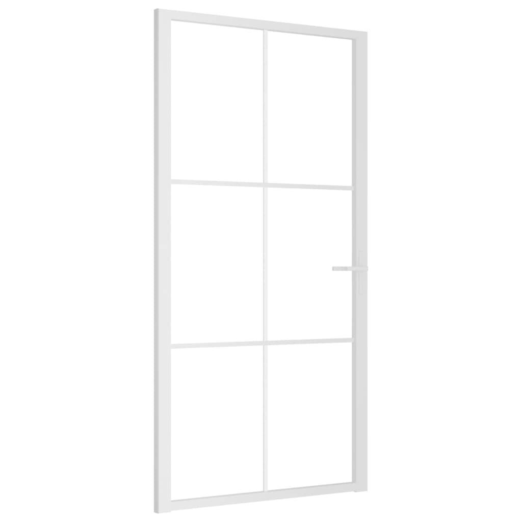 vidaXL Innentür 102,5x201,5 cm Weiß ESG-Glas und Aluminium