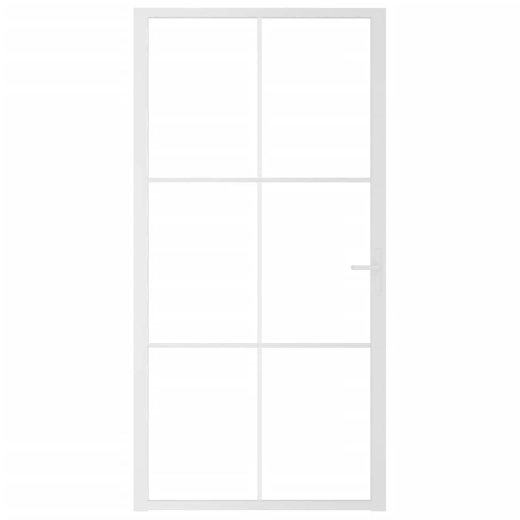 vidaXL Innentür 102,5x201,5 cm Weiß ESG-Glas und Aluminium