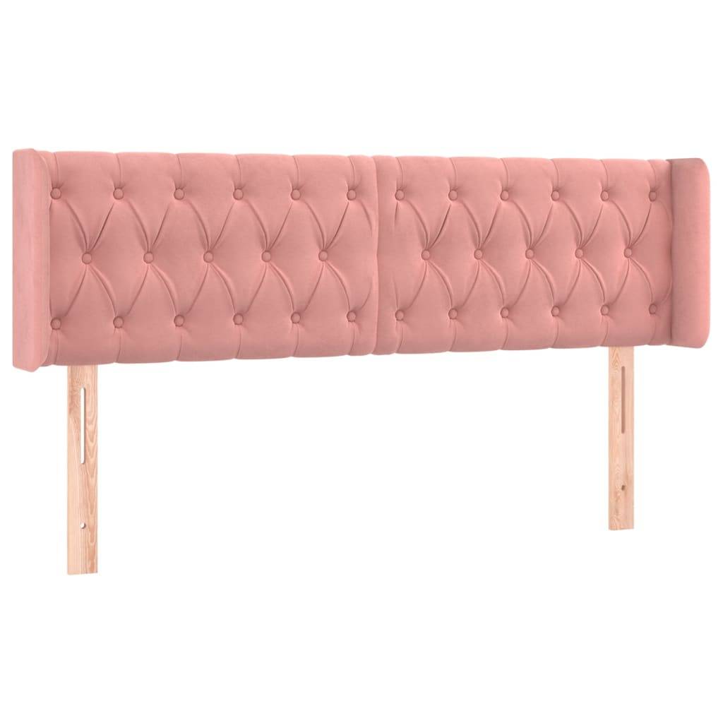 vidaXL LED Kopfteil Rosa 163x16x78/88 cm Samt