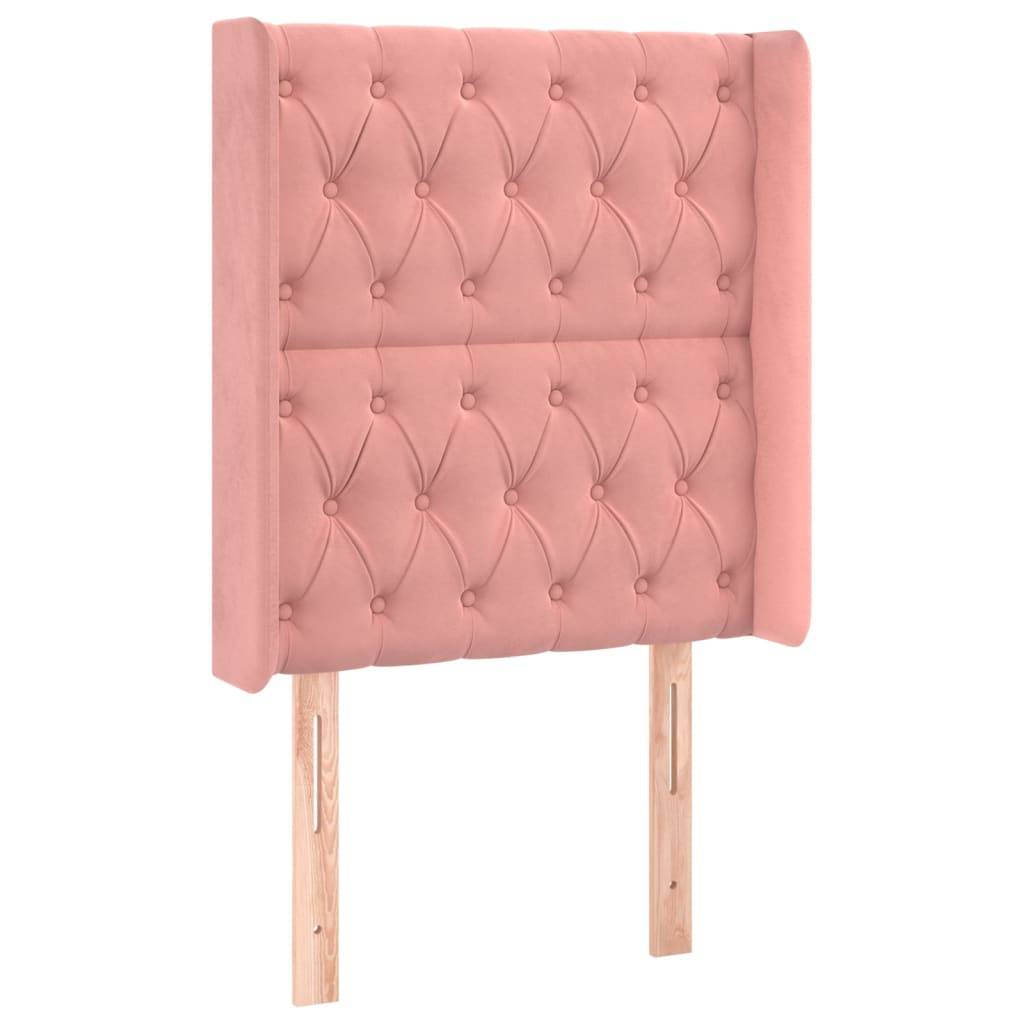 vidaXL LED Kopfteil Rosa 83x16x118/128 cm Samt