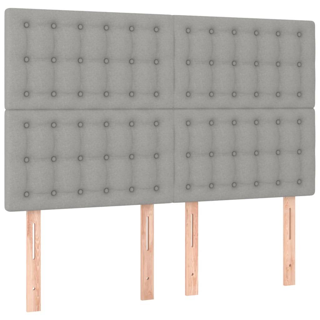 vidaXL Kopfteile 4 Stk. Hellgrau 72x5x78/88 cm Stoff