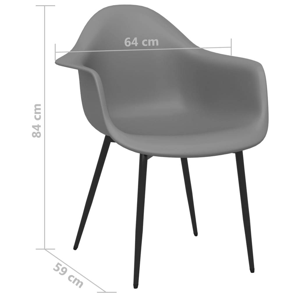 vidaXL Esszimmerstühle 6 Stk. Grau PP