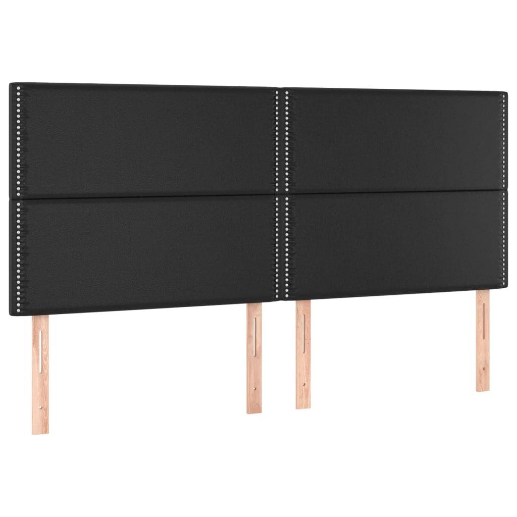 vidaXL Kopfteile 4 Stk. Schwarz 100x5x78/88 cm Kunstleder