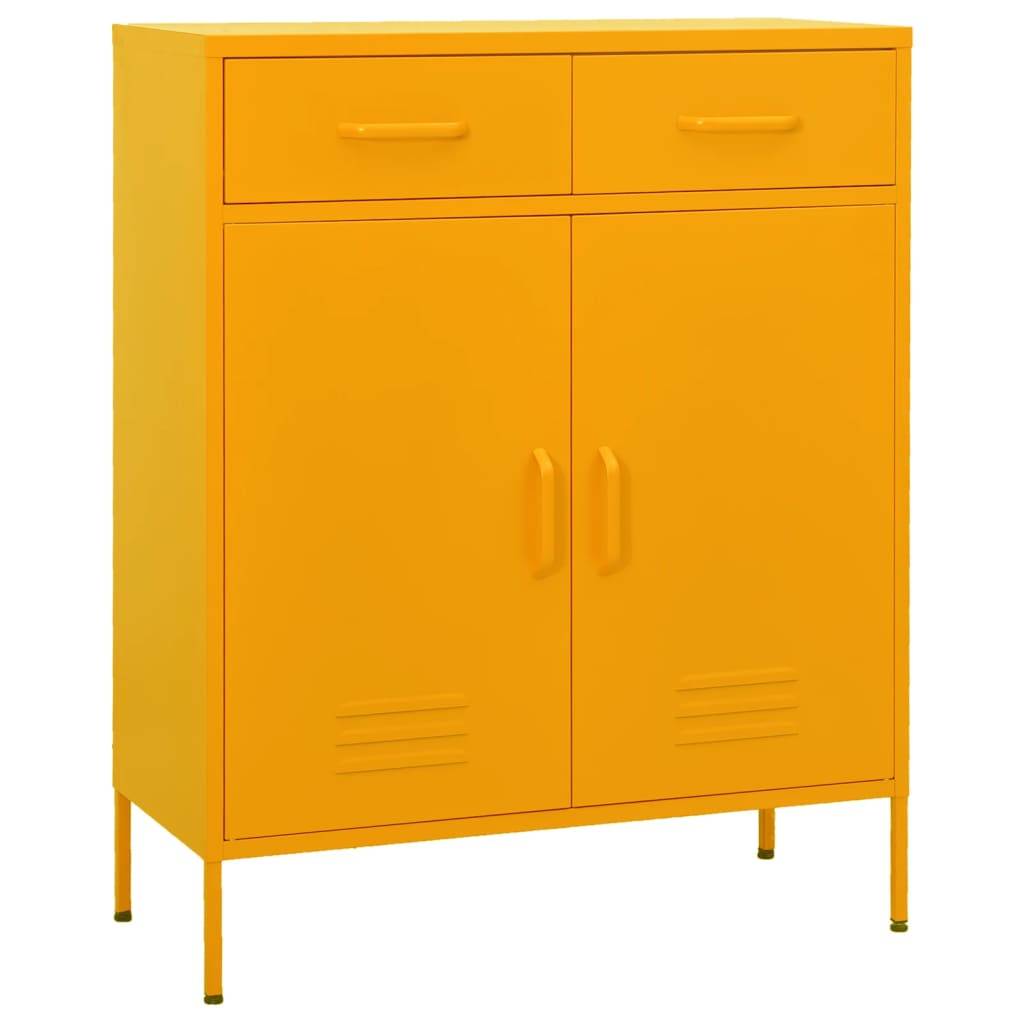 vidaXL Lagerschrank Senfgelb 80x35x101,5 cm Stahl