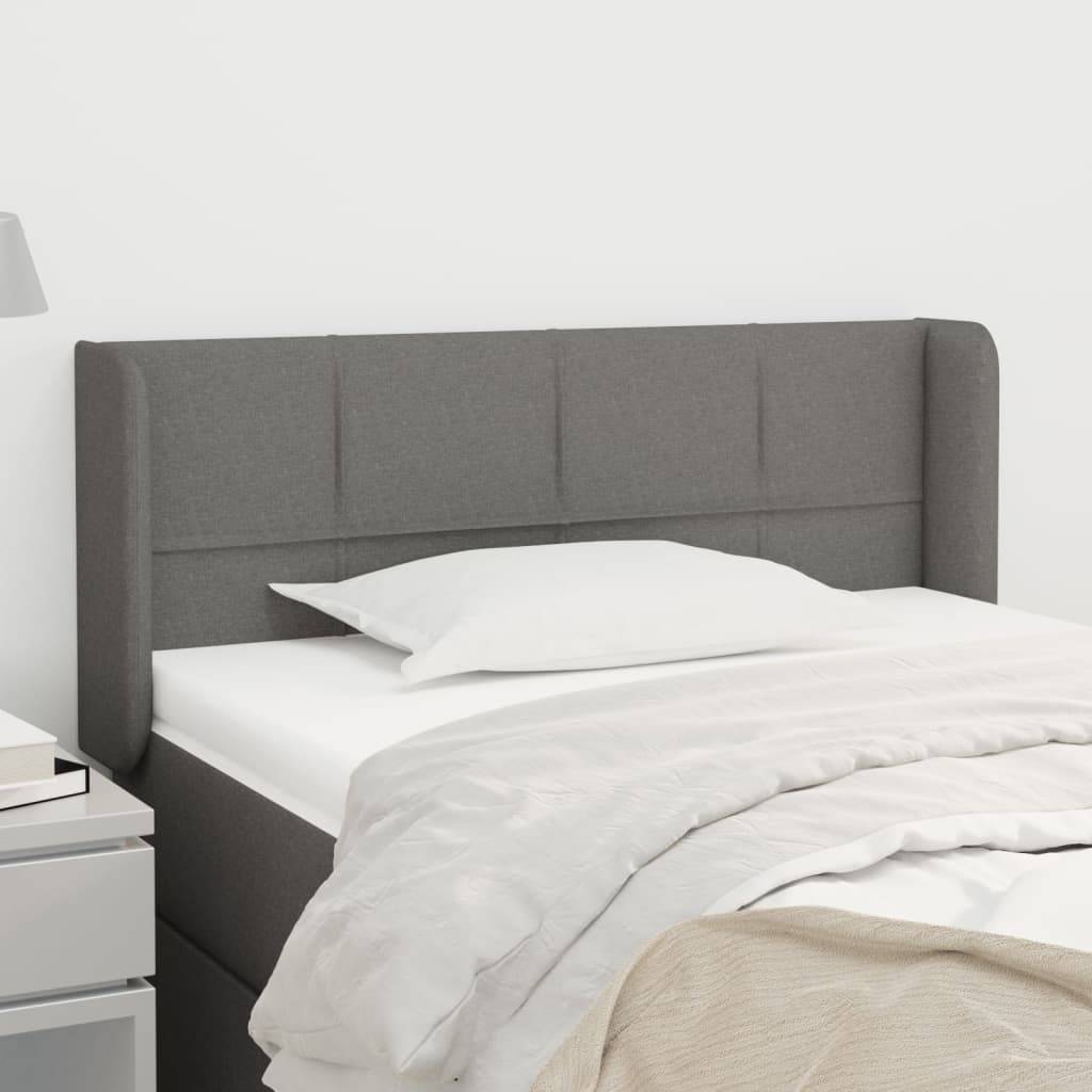 vidaXL Kopfteil mit Ohren Dunkelgrau 93x16x78/88 cm Stoff
