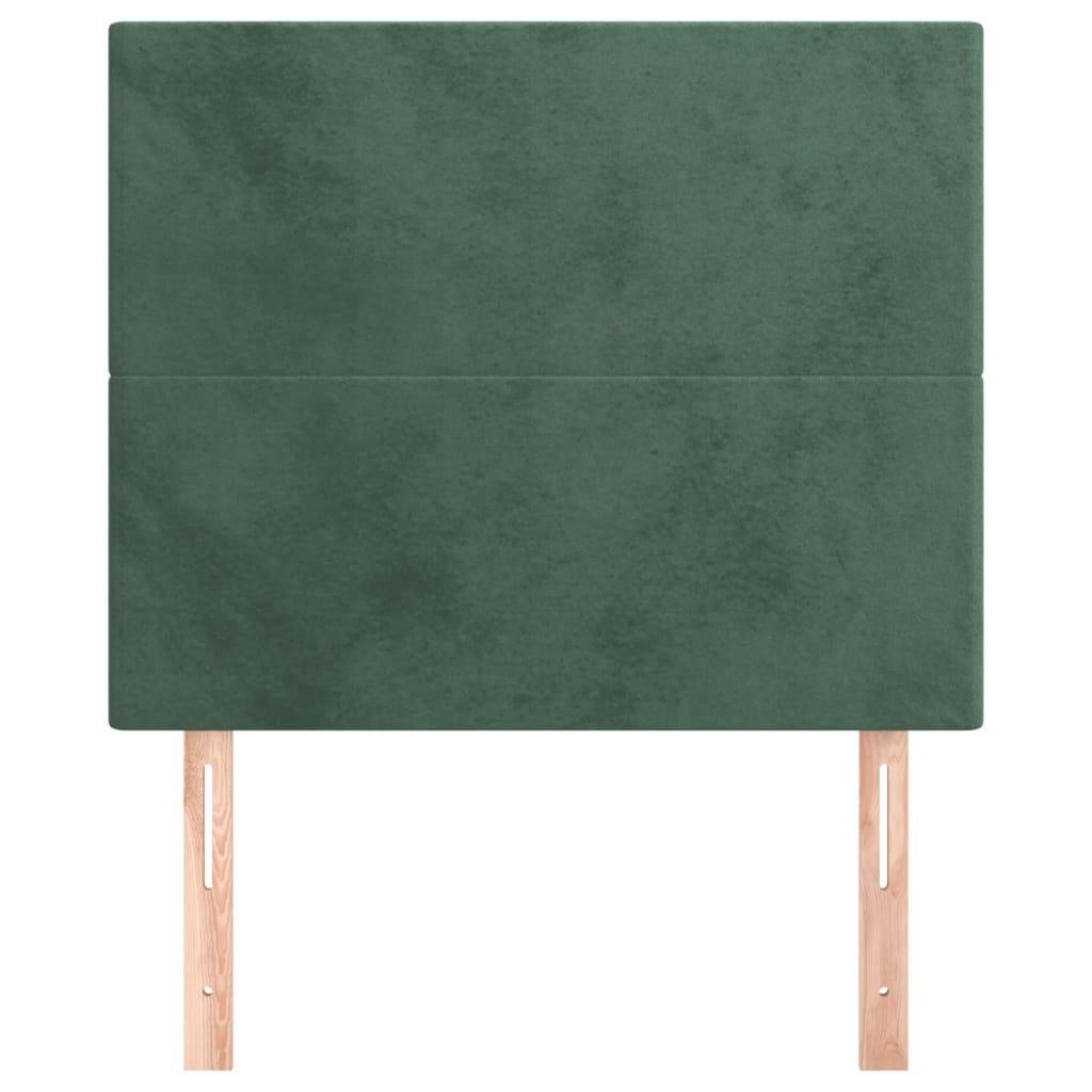 vidaXL Kopfteile 2 Stk. Dunkelgrün 100x5x78/88 cm Samt