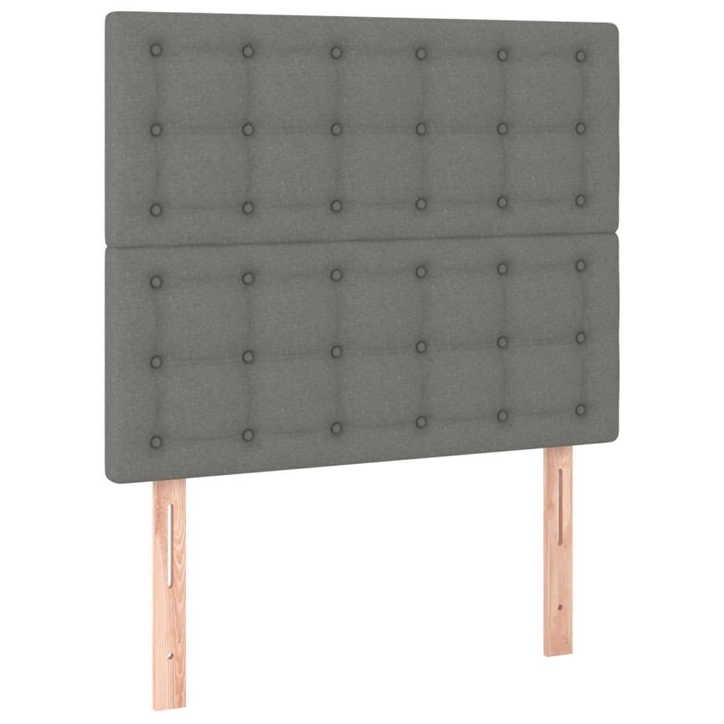 vidaXL Kopfteile 2 Stk. Dunkelgrau 80x5x78/88 cm Stoff