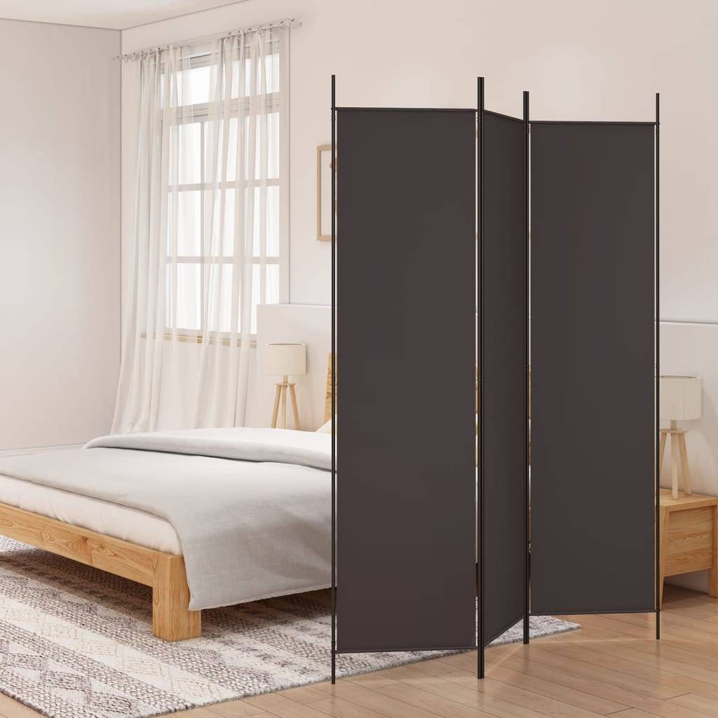 vidaXL 3-tlg. Paravent Braun 150x200 cm Stoff
