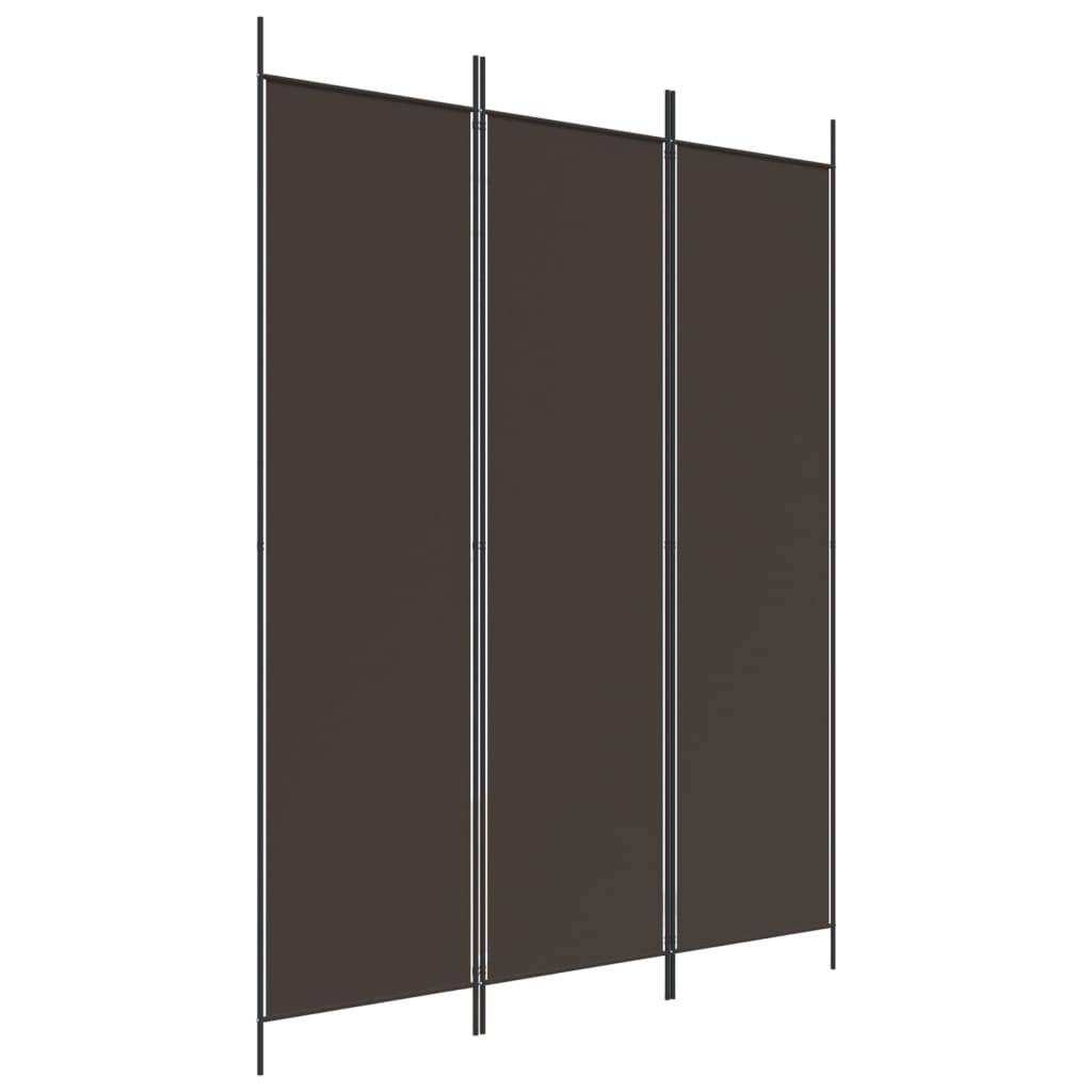 vidaXL 3-tlg. Paravent Braun 150x200 cm Stoff