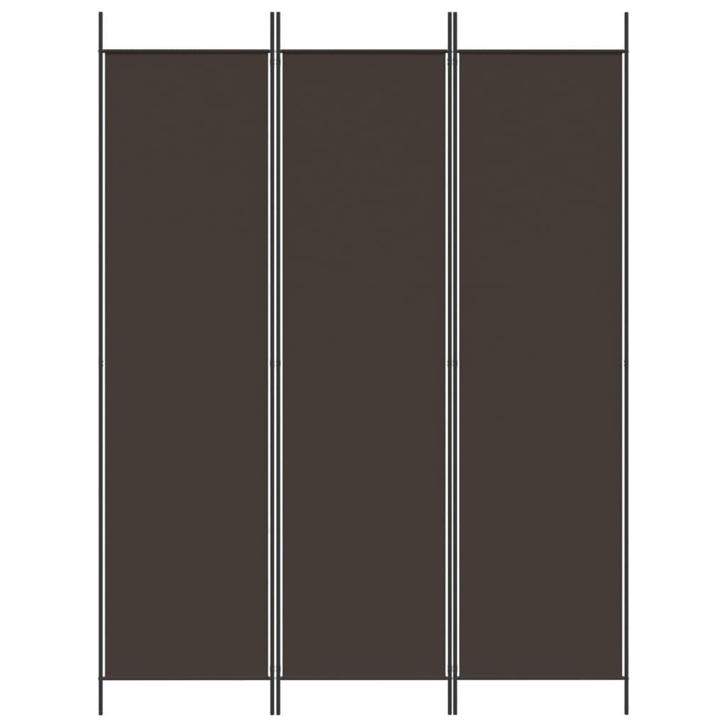 vidaXL 3-tlg. Paravent Braun 150x200 cm Stoff