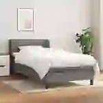 vidaXL Boxspringbett mit Matratze Dunkelgrau 90x190 cm Stoff vidaXL Boxspringbett mit Matratze Dunkelgrau 90x190 cm Stoff