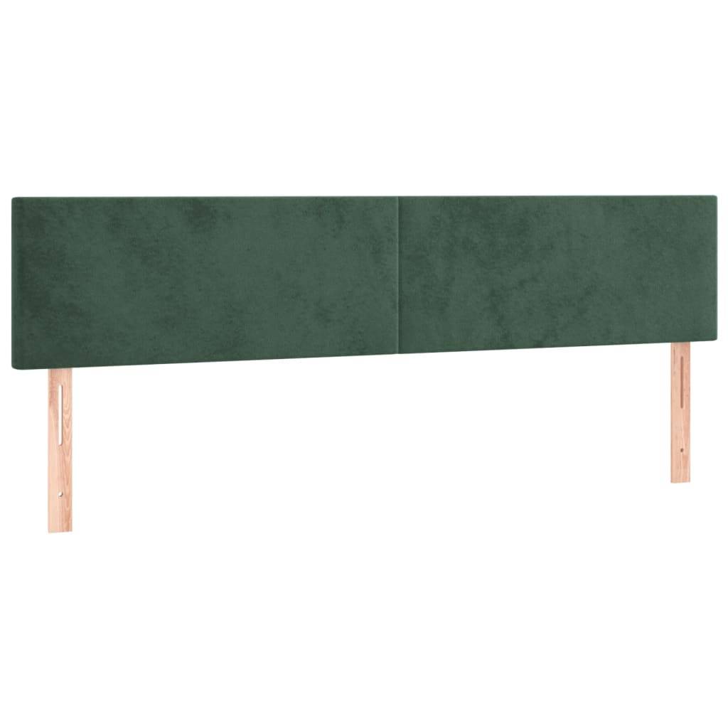 vidaXL LED Kopfteil Dunkelgrün 200x5x78/88 cm Samt