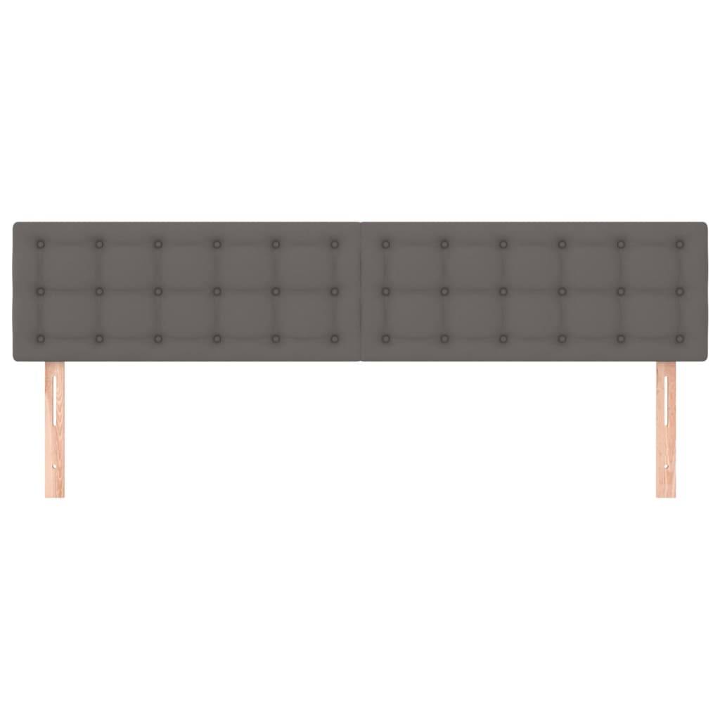vidaXL Kopfteile 2 Stk. Grau 100x5x78/88 cm Kunstleder