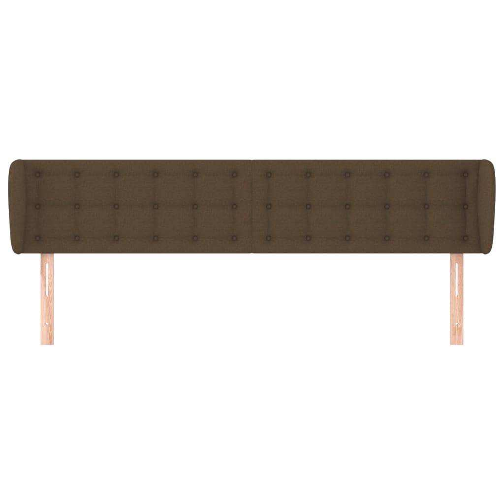 vidaXL Kopfteil mit Ohren Dunkelbraun 203x23x78/88 cm Stoff