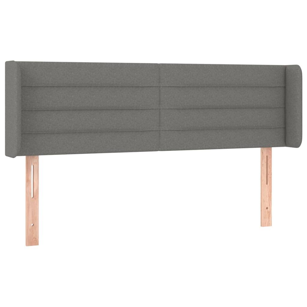 vidaXL Kopfteil mit Ohren Dunkelgrau 147x16x78/88 cm Stoff