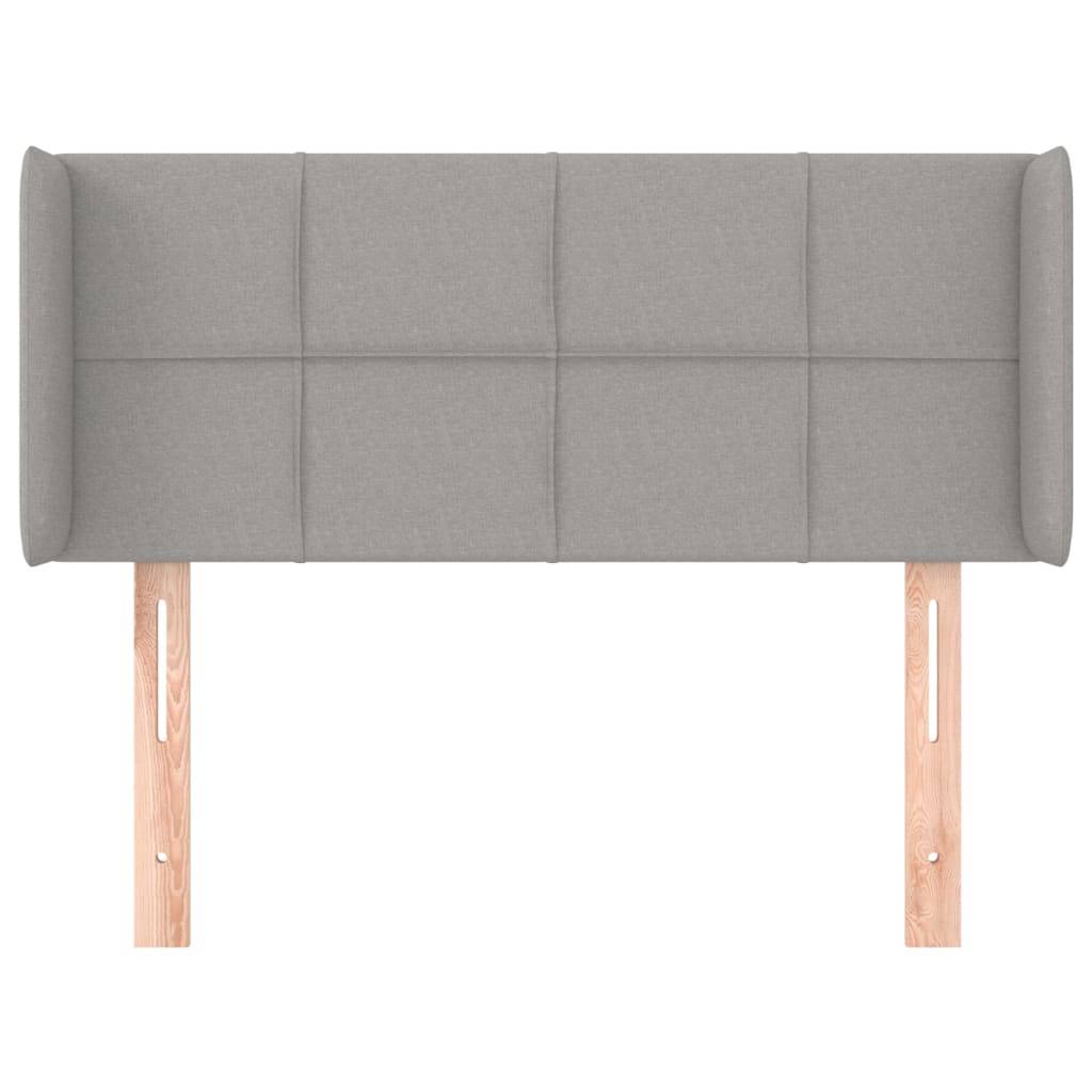 vidaXL Kopfteil mit Ohren Hellgrau 93x16x78/88 cm Stoff
