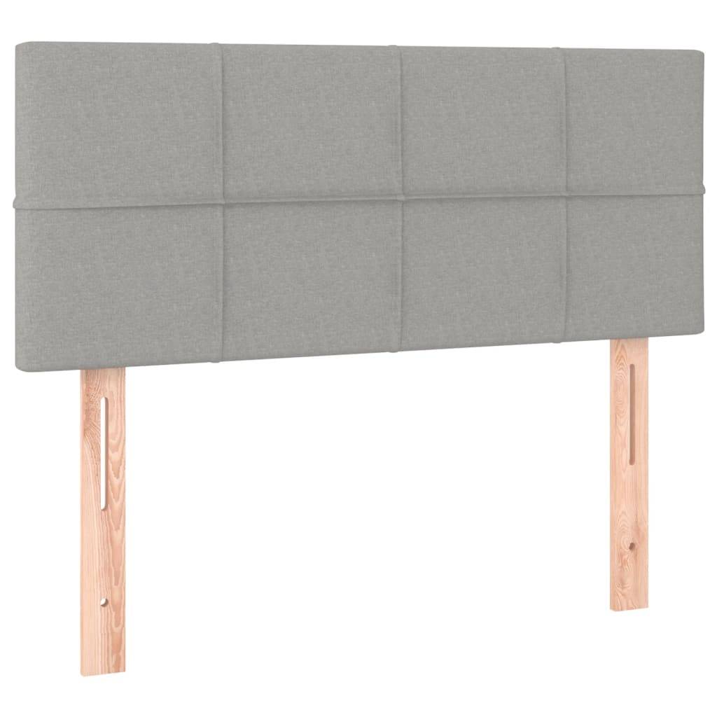 vidaXL LED Kopfteil Hellgrau 100x5x78/88 cm Stoff