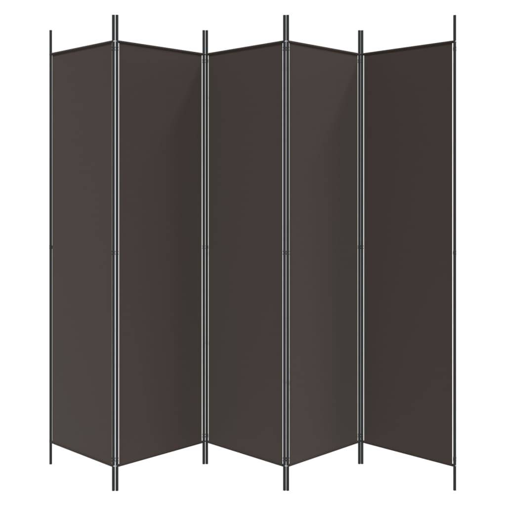 vidaXL 5-tlg. Paravent Braun 250x200 cm Stoff