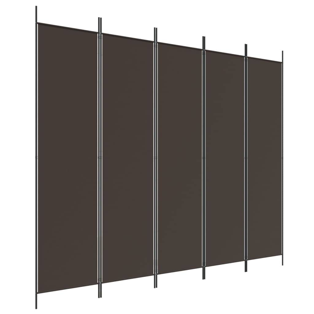 vidaXL 5-tlg. Paravent Braun 250x200 cm Stoff
