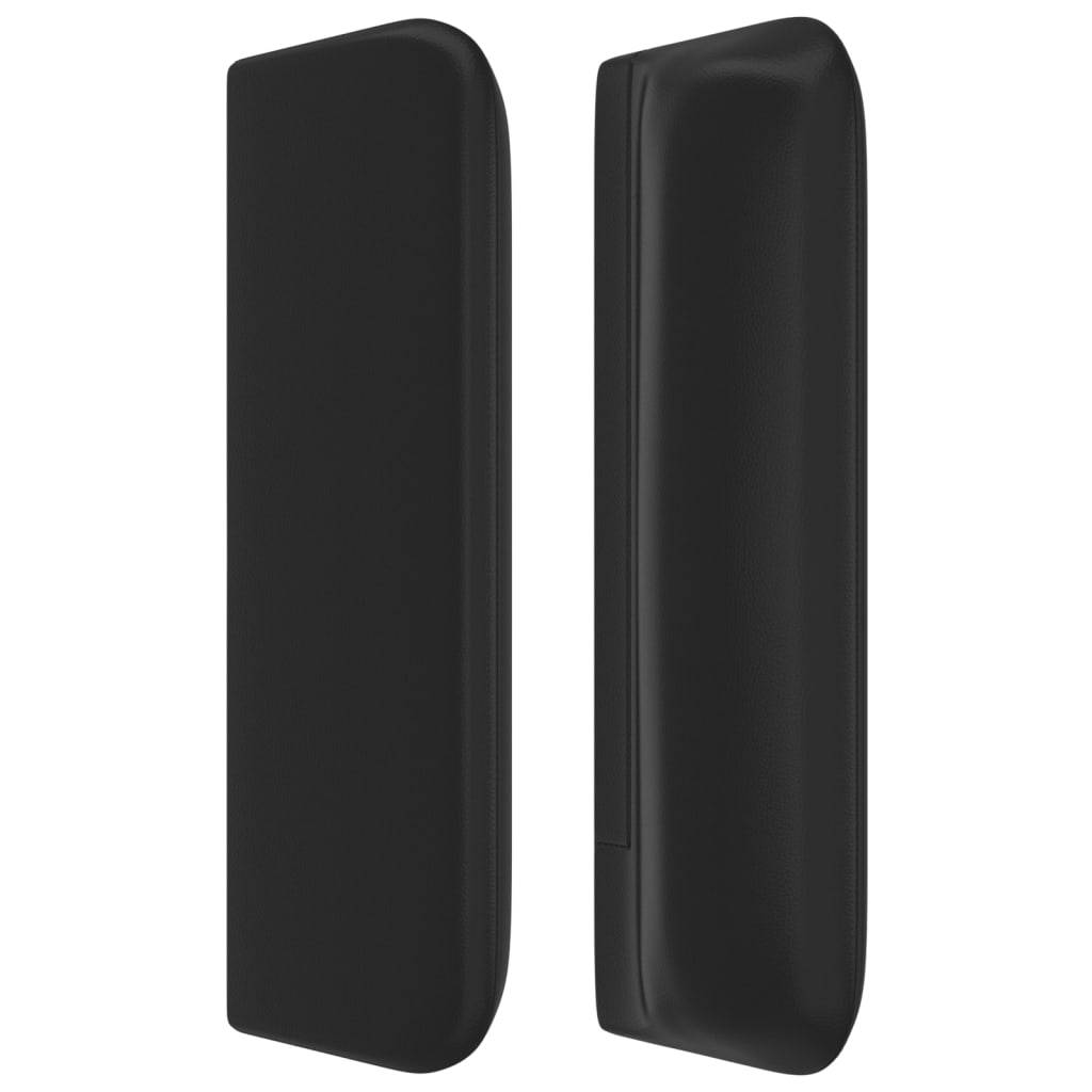 vidaXL Kopfteil mit Ohren Schwarz 203x16x78/88 cm Kunstleder