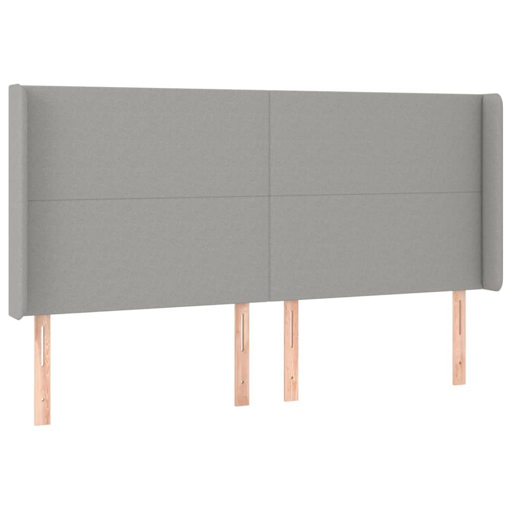 vidaXL LED Kopfteil Hellgrau 183x16x118/128 cm Stoff