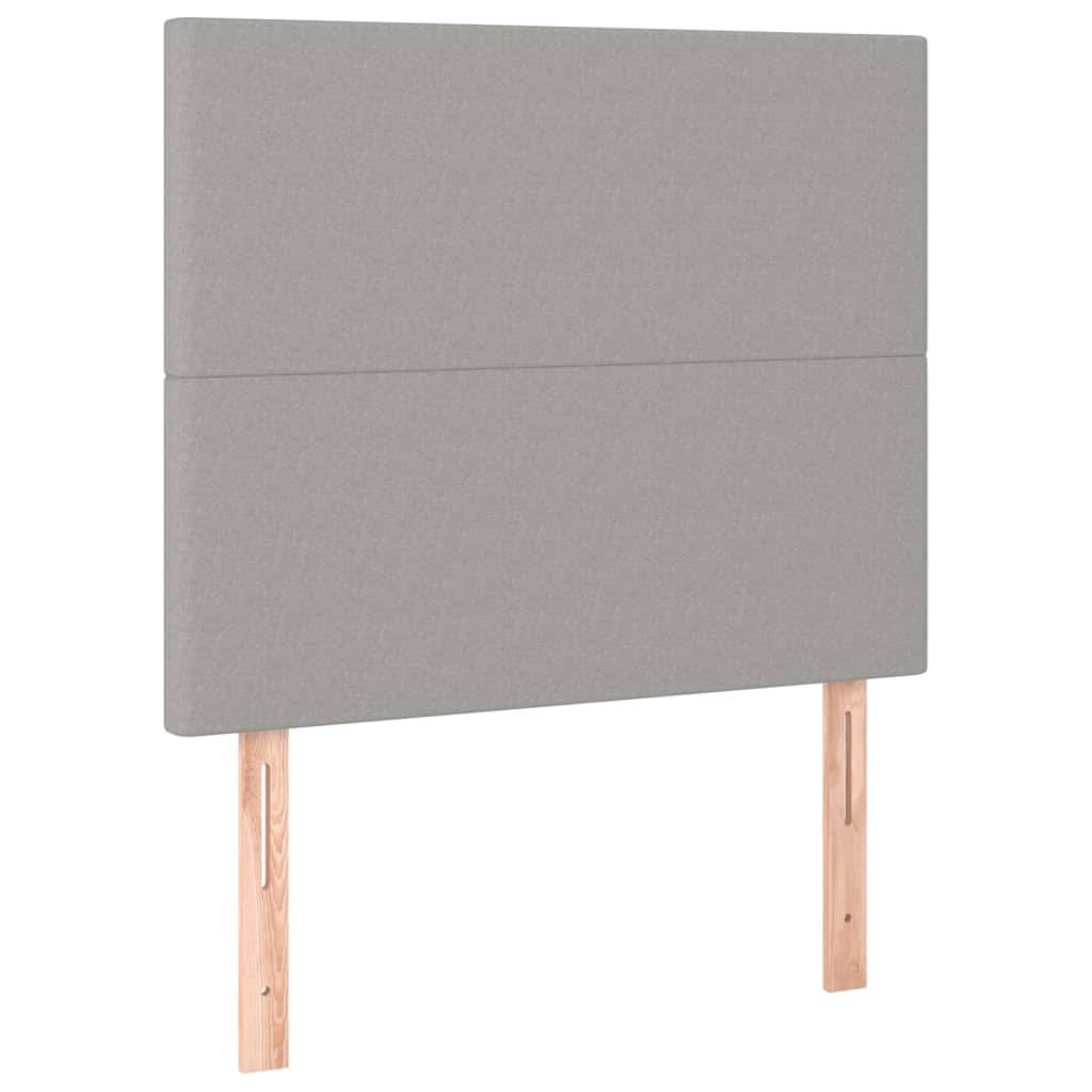 vidaXL LED Kopfteil Hellgrau 80x5x118/128 cm Stoff