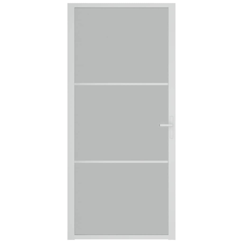 vidaXL Innentür 93x201,5 cm Weiß Mattglas und Aluminium