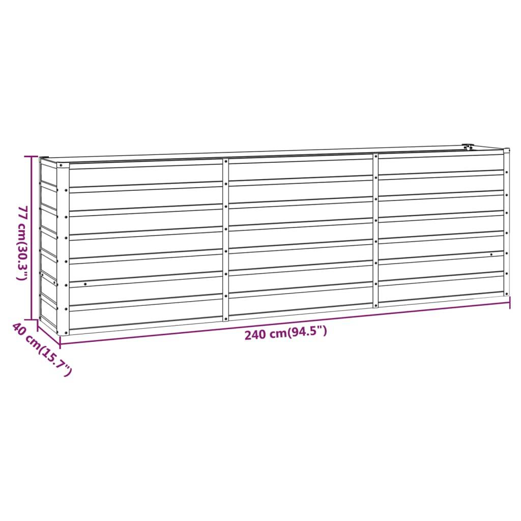vidaXL Hochbeet Rostig 240x40x77 cm Cortenstahl