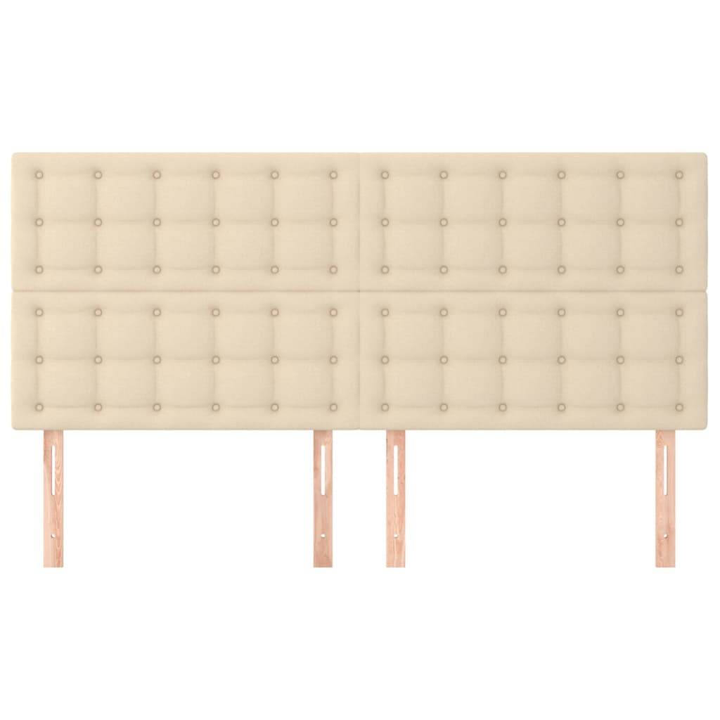 vidaXL Kopfteile 4 Stk. Creme 100x5x78/88 cm Stoff