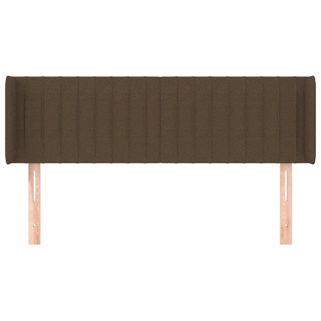 vidaXL Kopfteil mit Ohren Dunkelbraun 147x16x78/88 cm Stoff