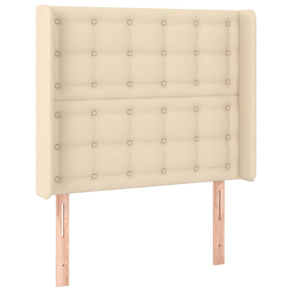 vidaXL Kopfteil mit Ohren Creme 103x16x118/128 cm Stoff