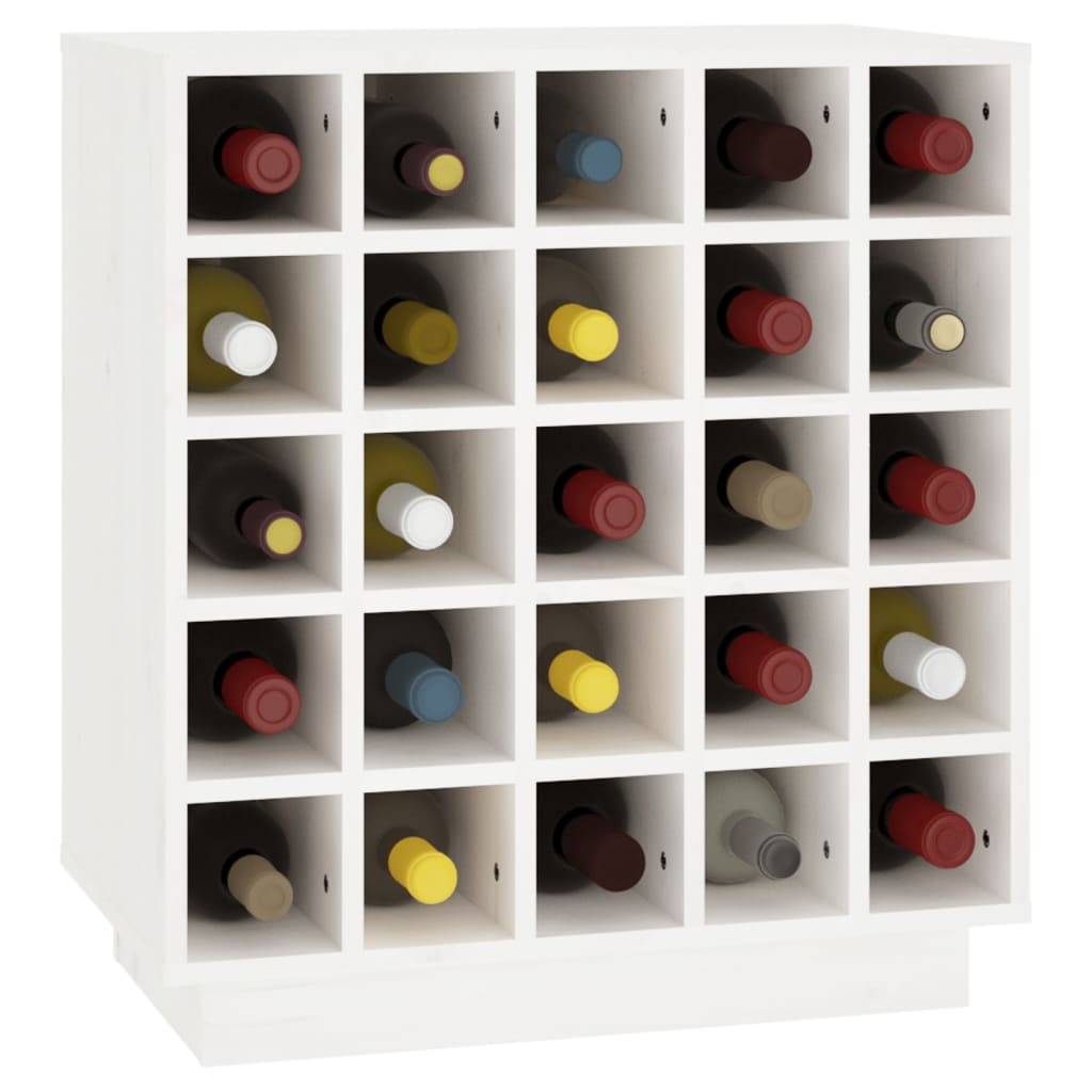 vidaXL Weinregal Weiß 55,5x34x61 cm Massivholz Kiefer