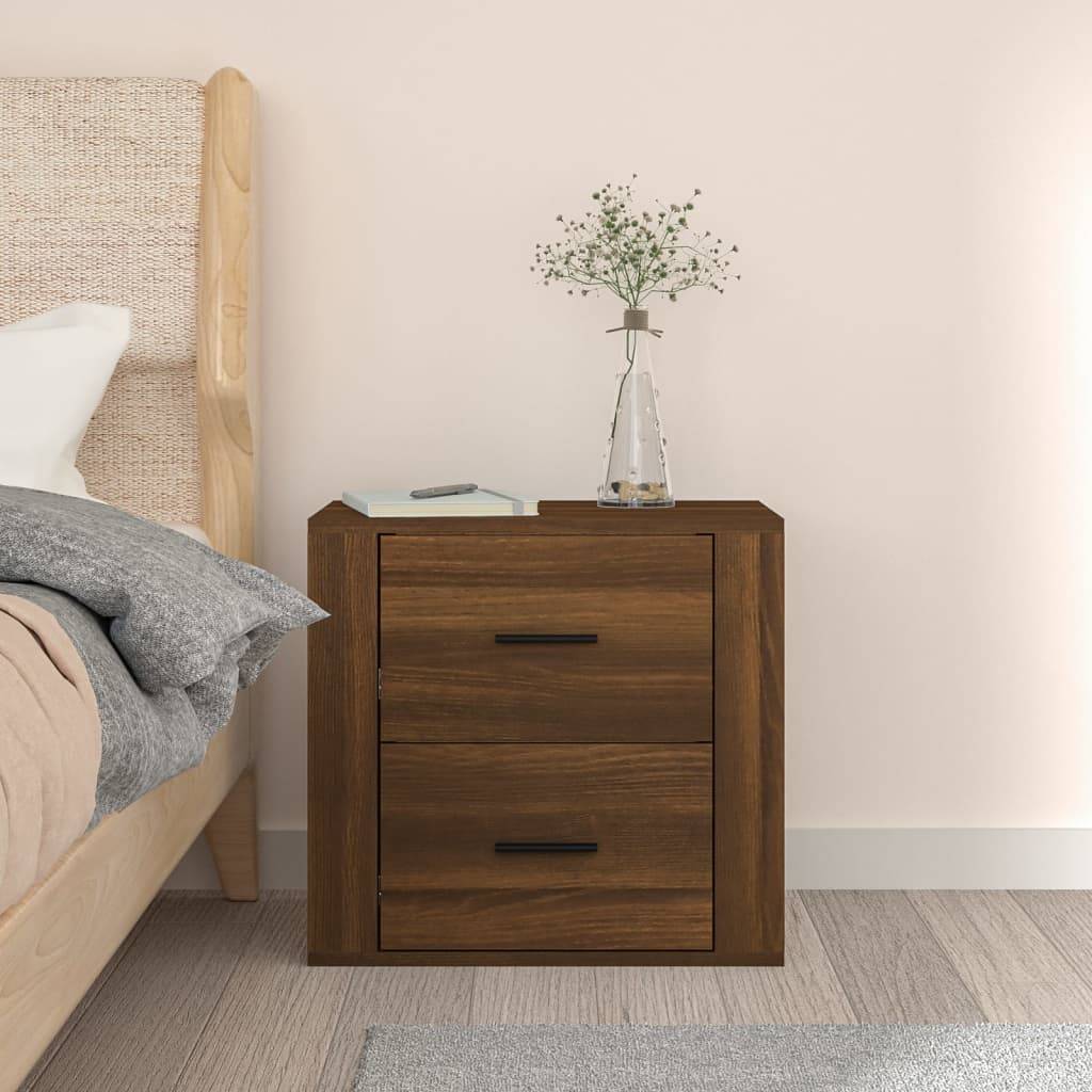 vidaXL Wand-Nachttisch Braun Eichen-Optik 50x36x47 cm