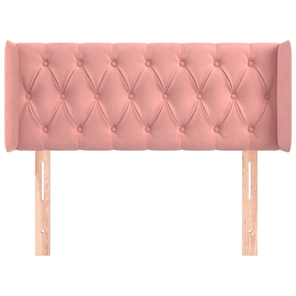 vidaXL Kopfteil mit Ohren Rosa 93x16x78/88 cm Samt