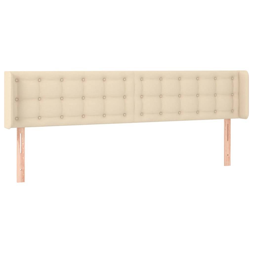 vidaXL LED Kopfteil Creme 203x16x78/88 cm Stoff