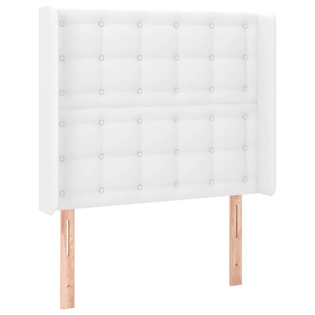 vidaXL LED Kopfteil Weiß 83x16x118/128 cm Kunstleder