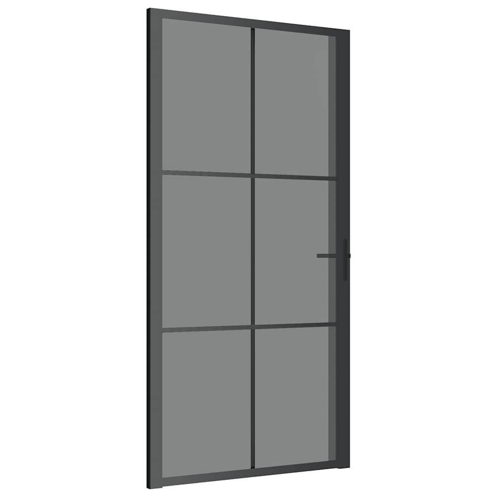 vidaXL Innentür 102,5x201,5 cm Schwarz ESG-Glas und Aluminium
