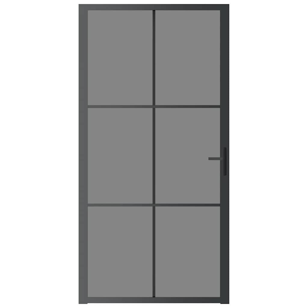 vidaXL Innentür 102,5x201,5 cm Schwarz ESG-Glas und Aluminium