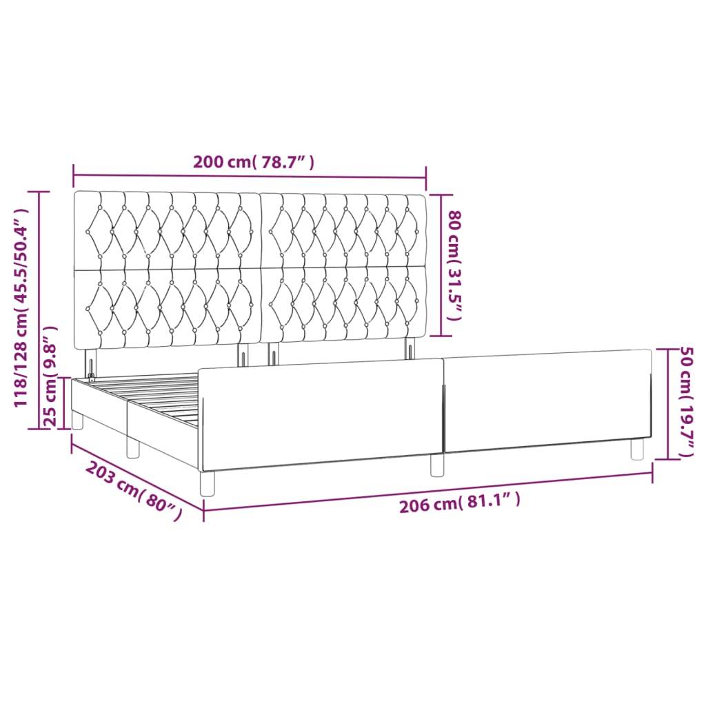 vidaXL Bettgestell mit Kopfteil Schwarz 200x200 cm Stoff